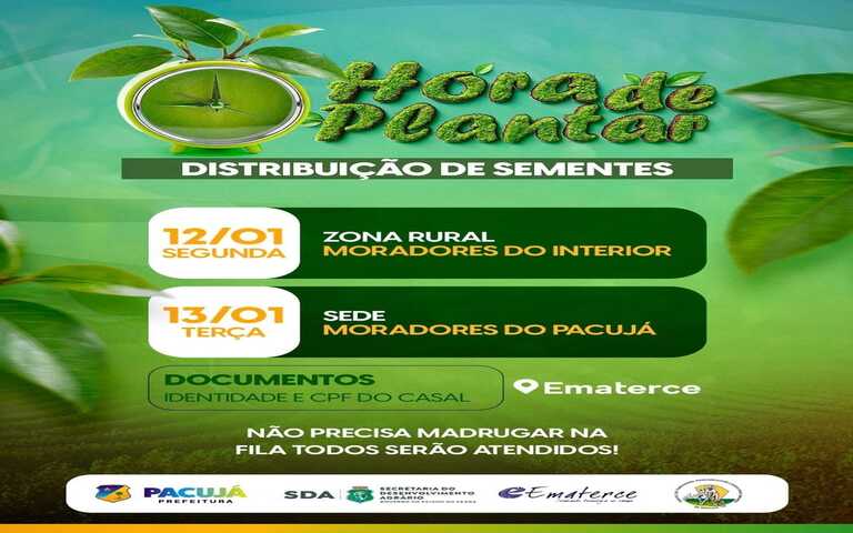 Hora de Plantar - Distribuição de sementes